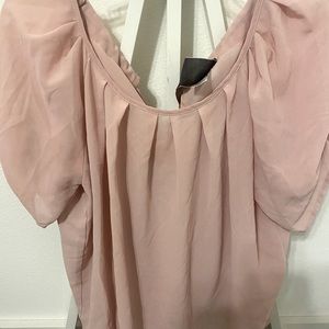 Pink Puffy Sleeve Blouse, size Large